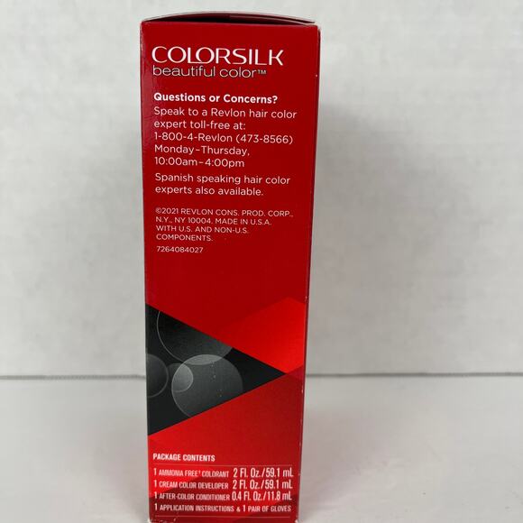 Revlon Colorsilk Hair Color Permanent 27 Deep Rich Brown Ammonia Free Keratin - Picture 3 of 6